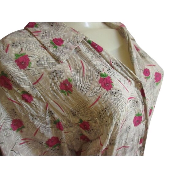 1OF1 10/12 Handmade Granny Vintage Women's Dress 1950's Atomic Tulip Print USA M - Picture 12 of 14